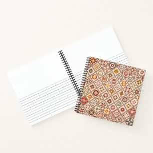 Friendship quilt in muted colours notebook