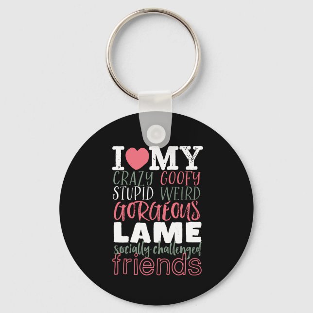 Friendship Quote Best Friends BFF Key Ring (Front)