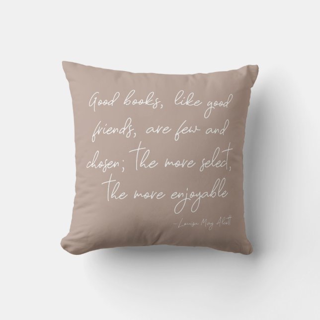 Friendship Quote Boho Script Lettering Taupe Cushion (Front)