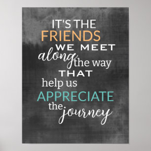 friendship quote charcoal grey and white wall art
