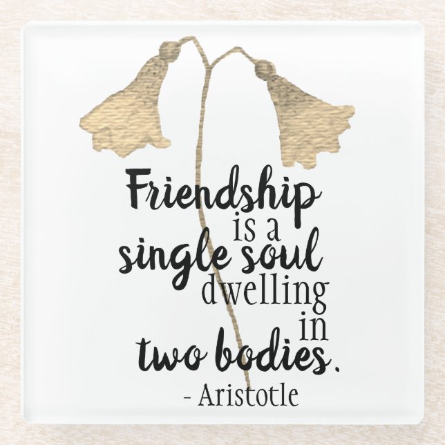 Friendship Quote Classy Elegant Wildflowers Glass Coaster (Front)