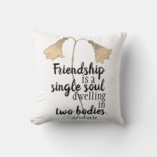Friendship Quote Flowers Cushion (Front)