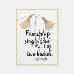 Friendship Quote Flowers Fleece Blanket