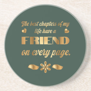 Friendship quote gift for best friend coaster