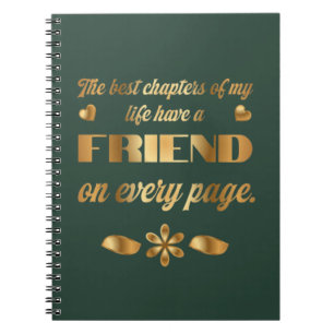 Friendship quote gift for best friend notebook