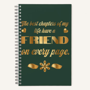 Friendship quote gift for best friend notebook