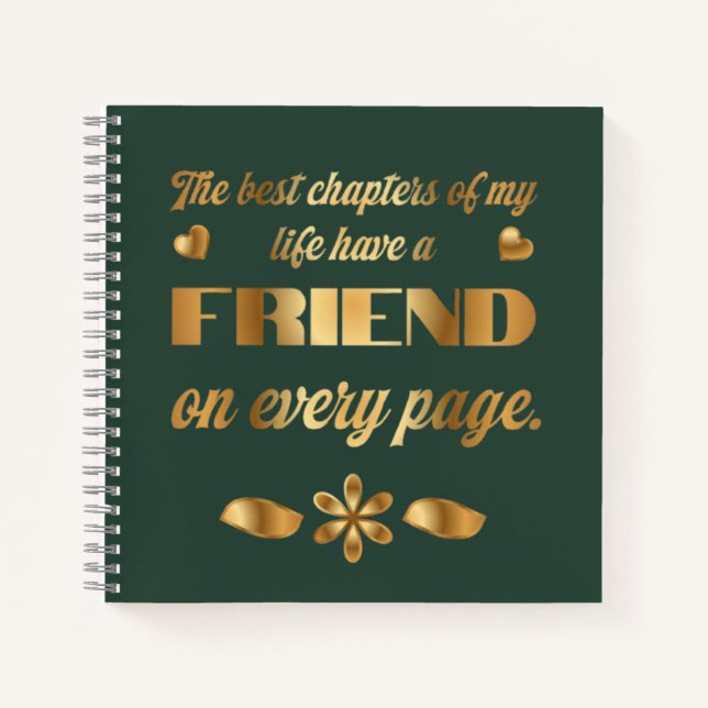 Friendship quote gift for best friend  notebook (Front)