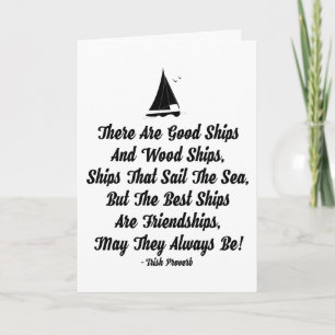 Friendship quote good ships seagulls Irish Saying  Card