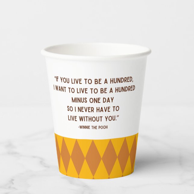 Friendship Quote Paper Cups | Winnie the Pooh (Front)