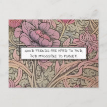 Friendship Quote Vintage Floral Pattern