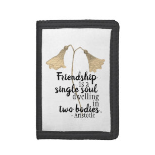 Friendship Quote Yellow Wildflowers Trifold Wallet