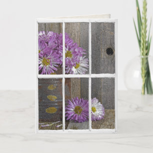 friendship rain on window with mums card