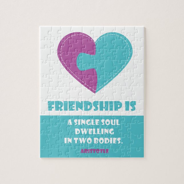 Friendship soul & body quote designed jigsaw puzzle (Vertical)