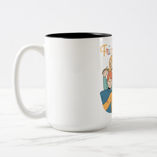 Friendship Squad Graphic Two-Tone Coffee Mug (Left)