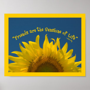 Friendship Sunflower Poster