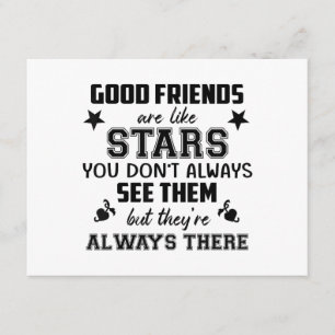 Friendship T-Shirt Quote Good Friend Like Star Enclosure Card