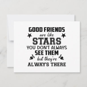 Friendship T-Shirt Quote Good Friend Like Star Thank You Card