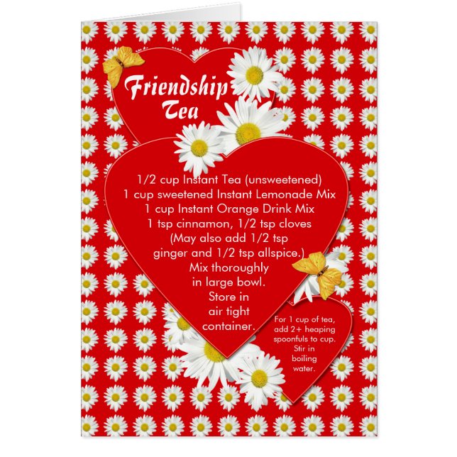 Friendship Tea Recipe Note Card (Front)