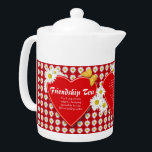 Friendship Tea Recipe Teapots<br><div class="desc">A little teapot covered with bright white daisies, red hearts and golden butterflies especially to make Friendship Tea for a delightful and meaningful gift. Includes recipe for Friendship Tea and a special thinking of you verse. All text may be personalised in template provided. If you have your own special recipe...</div>