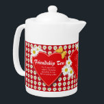 Friendship Tea Recipe Teapots<br><div class="desc">A little teapot covered with bright white daisies, red hearts and golden butterflies especially to make Friendship Tea for a delightful and meaningful gift. Includes recipe for Friendship Tea and a special thinking of you verse. All text may be personalised in template provided. If you have your own special recipe...</div>