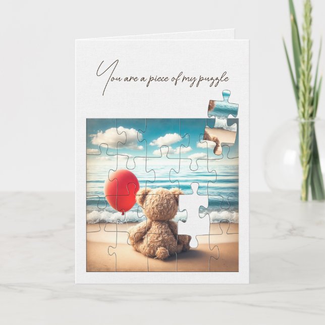 Friendship Teddy Bear Jigsaw Puzzle Card (Front)