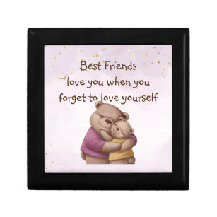 Friendship Teddy Bear Love you Inspirational  Gift Box