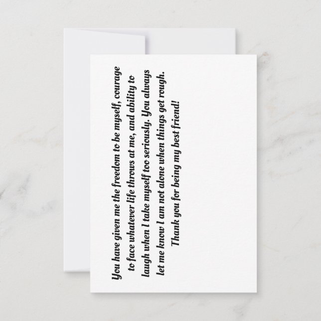 Friendship Thank You Card (Back)