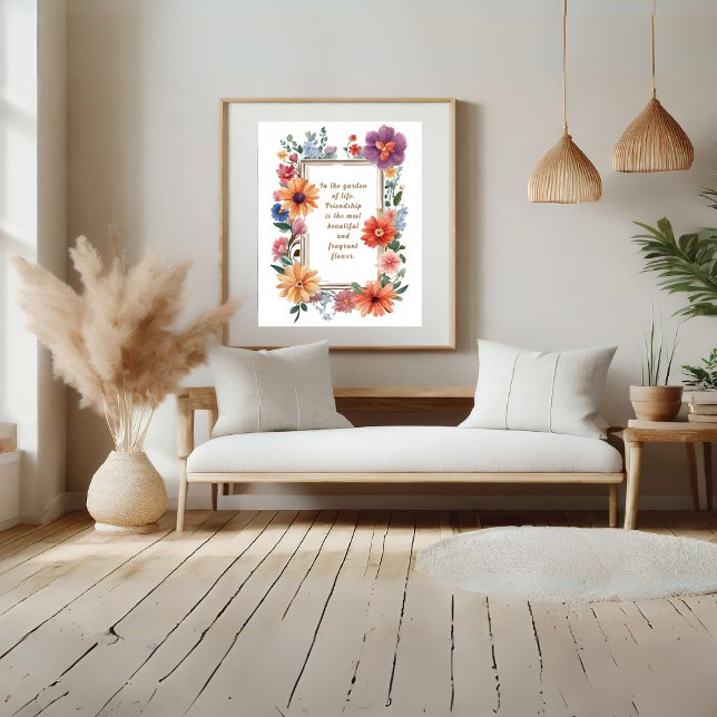 Friendship the most beautiful and fragrant flower poster (Friendship the most beautiful and fragrant flower poster)