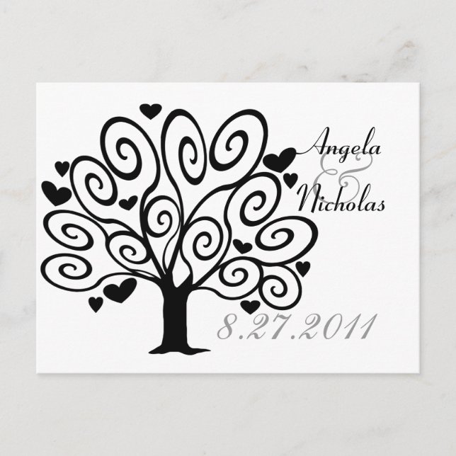 Friendship Tree Wedding Response Card (Front)