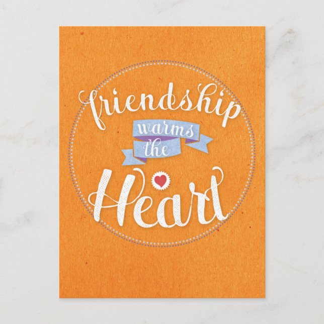'Friendship warms the Heart' postcard (Front)