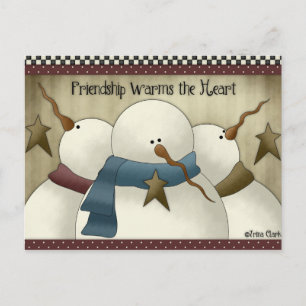 Friendship Warms the Heart Snowmen Postcards