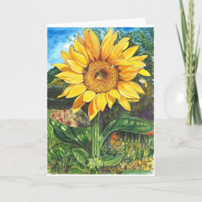 Friendship with a sunflowers card (Front)