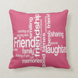 Friendship Word Art Square Pillow