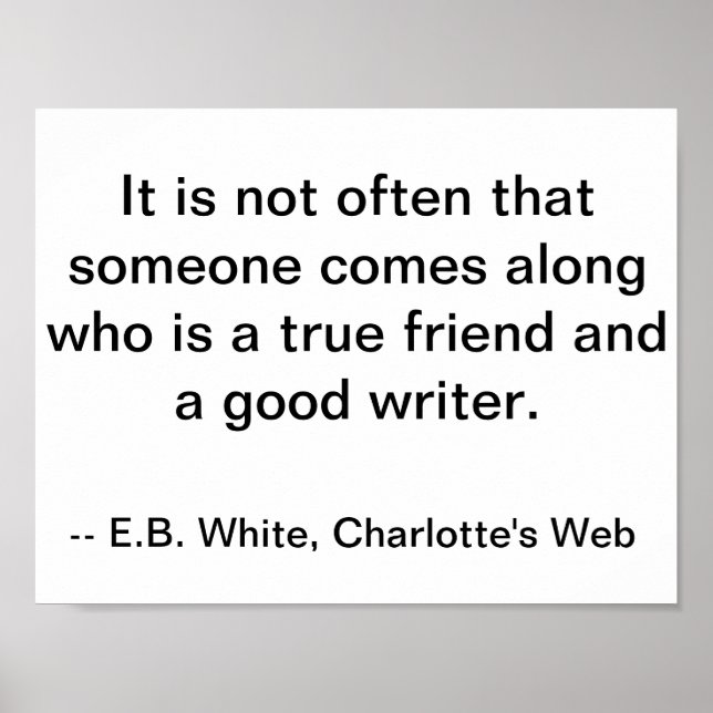 Friendship/Writer Quote, Charlettes Web Poster (Front)