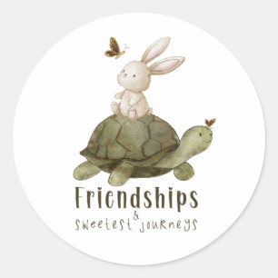 Friendships & Sweetest Journey - Turtle & Hare Classic Round Sticker
