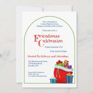 Friendsmas Celebration Festive Christmas Holiday Invitation