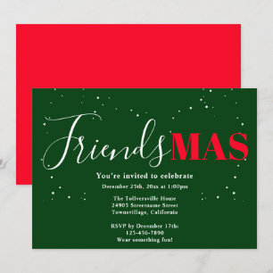 Friendsmas Green Red Christmas Invitation