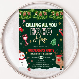 Friendsmas Ho Ho Christmas Party Invitation