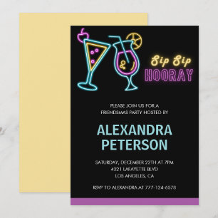 Friendsmas invitations Cocktail Neon Glow