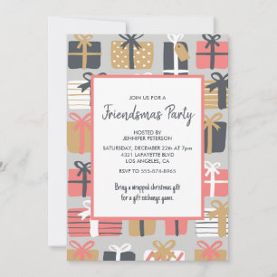 Friendsmas Invitations Cute Christmas Gift Pattern