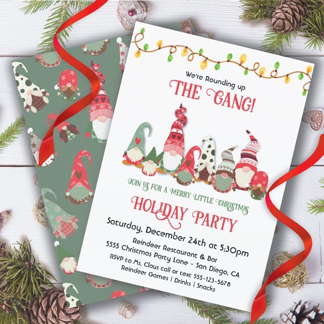 Friendsmas Office Gnomes Holiday Christmas Party Invitation (Creator Uploaded)