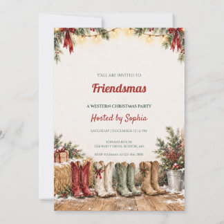 Friendsmas Western Christmas Party Invitation