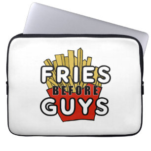 Fries Before Guys funny laptop sleeve