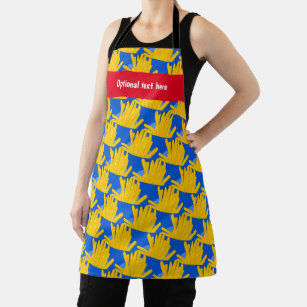 Fries - Cartoon Style, on blue - your name / text  Apron
