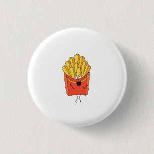 Fries, chips, hot chips themed 3 cm round badge