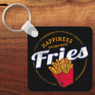 Fries Chips Snack Vintage Potato or French Fries Key Ring