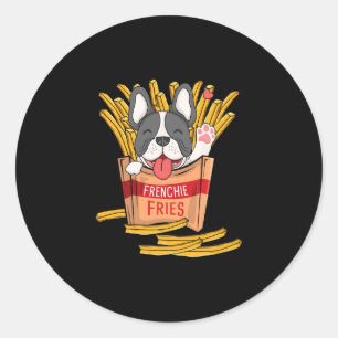 Fries - French Bulldog Fast Food French Fries Love Classic Round Sticker