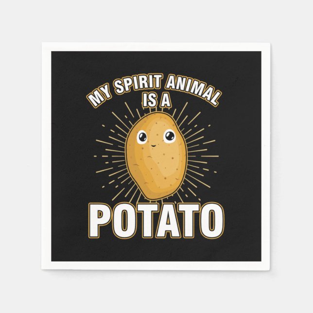 Fries Funny Puns Foodies Food Lovers Gift My Spiri Napkin (Front)