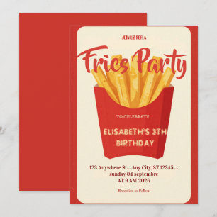 Fries Restaurant Birthday Party Invitation