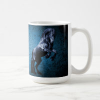 Friesian black stallion/black beauty, horse blue